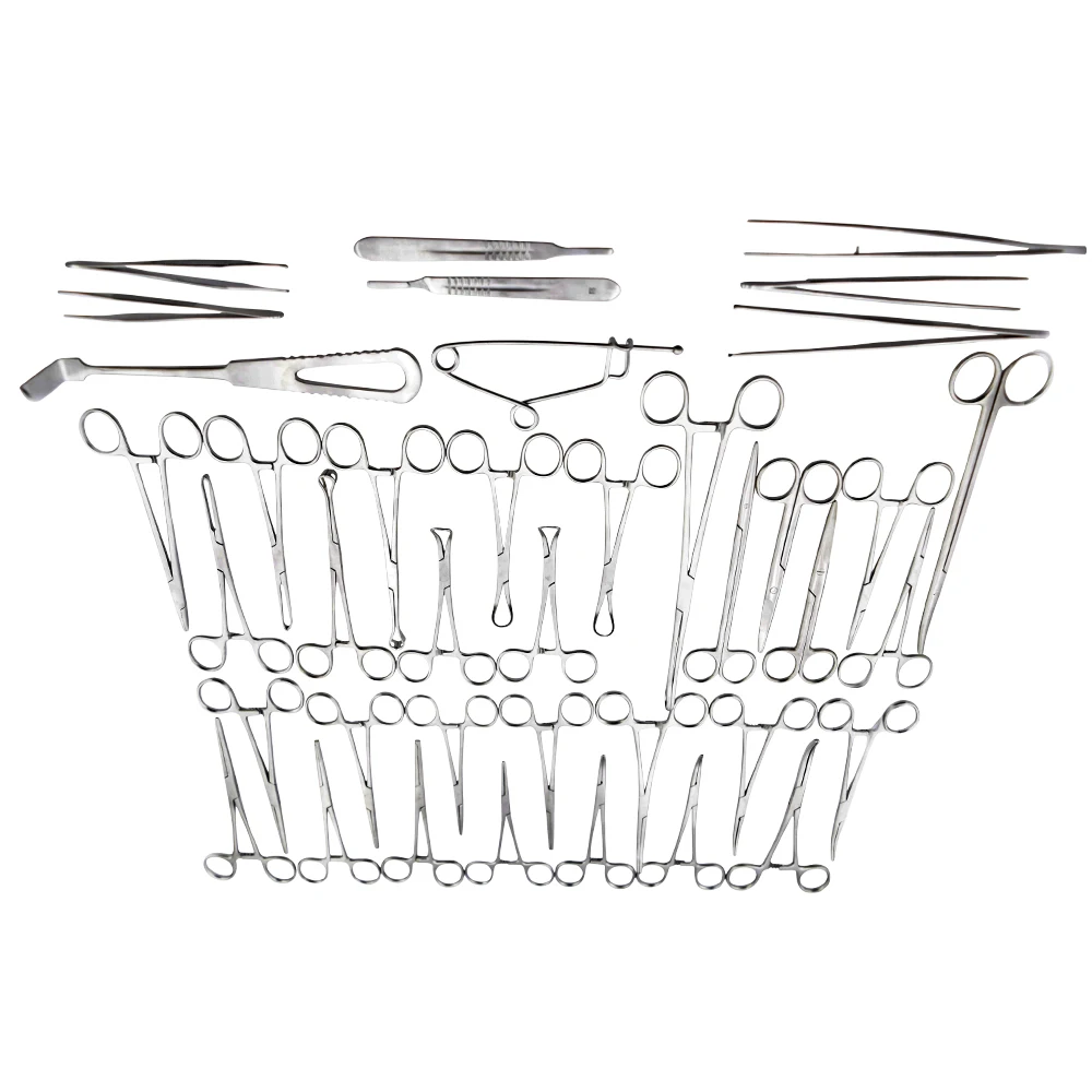 High Quality 74 Pcs Medical Surgical Tools Set Appendectomy and Hernia Instruments Stainless Steel Material