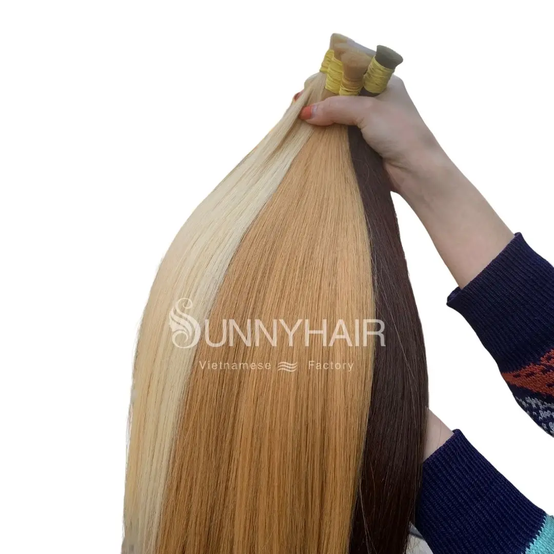 Top Quality 100% Virgin Human Bulk Hair Extension Customizable Length Color Blonde 613 Black From Top Vietnam Hair Supplier