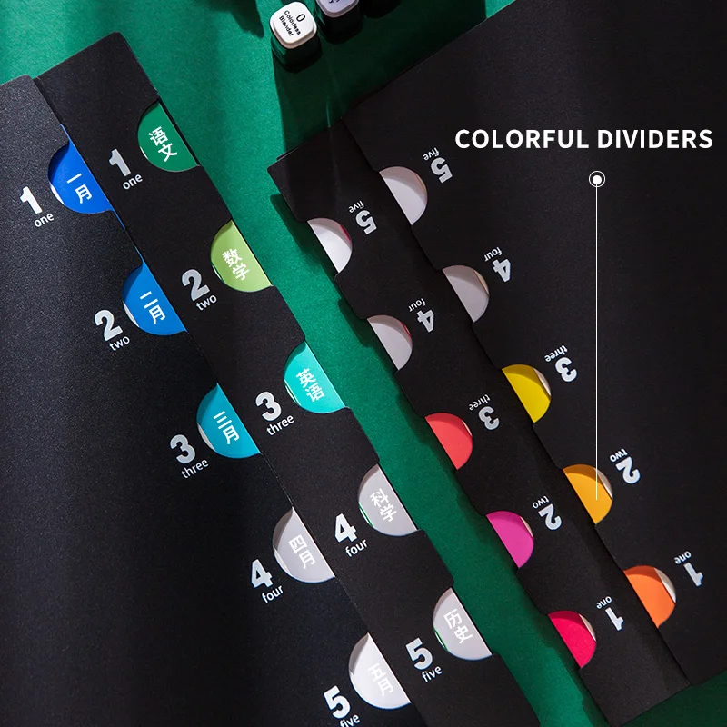 Wholesale A5 Custom Diary PP Cover Refillable Spiral Note Book Loose Leaf Binder Journal Notebook With 5 Colorful Dividers