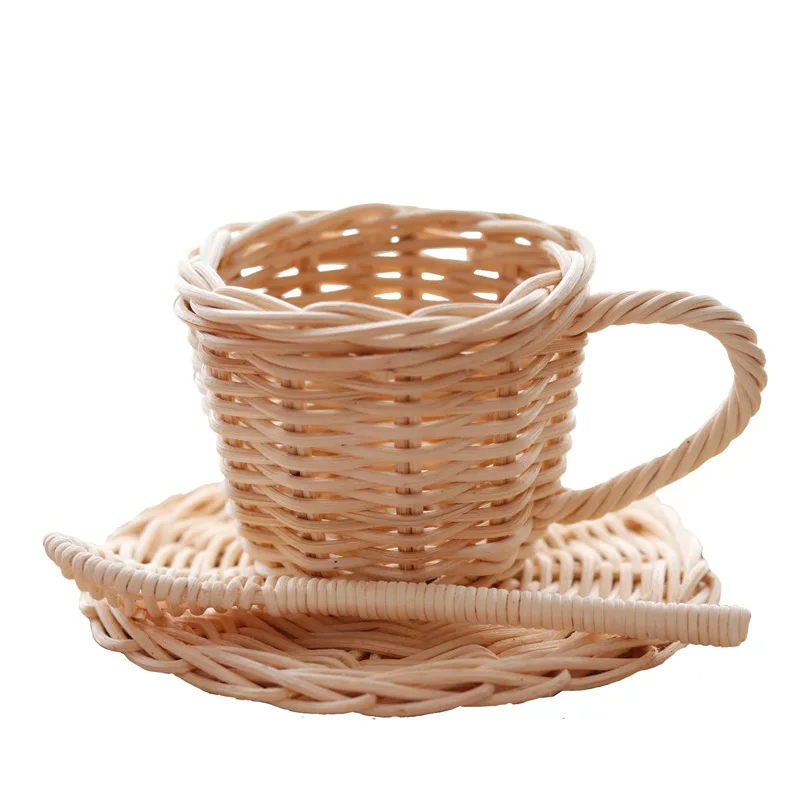 New Arrival Rattan Tea Set Kettle and mug baby toy doll accessories Vietnam Supplier Best Price Wholesale in bUlk