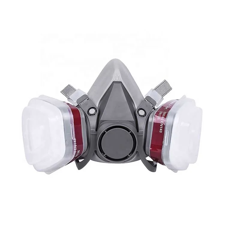 Factory direct sale half face gas mask chemical respirator with double filter gas mask