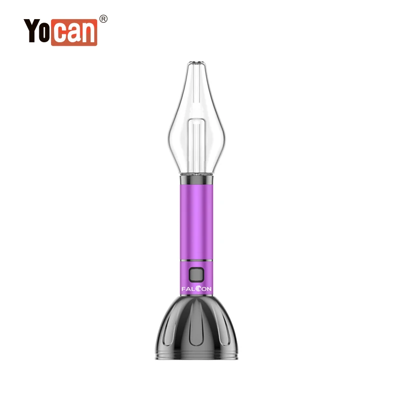 New coming concentrate Adjustable Voltage 1000mah portable dry herb vaporizers Yocan Falcon with glass water pipe