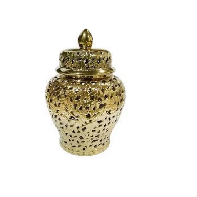 New Antique Design Silver Metal Luxury Storage Ginger Jar Dark Gray Color Modern Kitchen Food Ginger Jar at Competitive Price