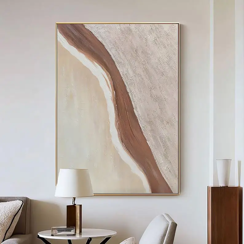 100%Handmade Interior Decorative Framed Abstract Oil Paintings for House Decorating