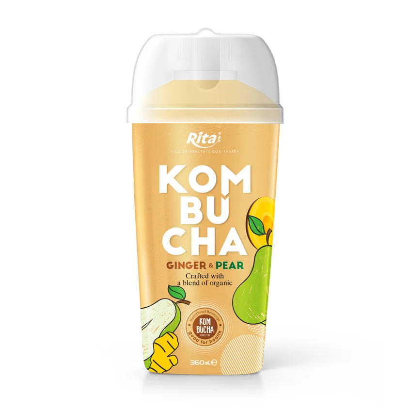
Manufacturer Private Label Organic Tea 360ml Bottle Black Tea Passion Fruit Flavor Kombucha Tea Dinks 