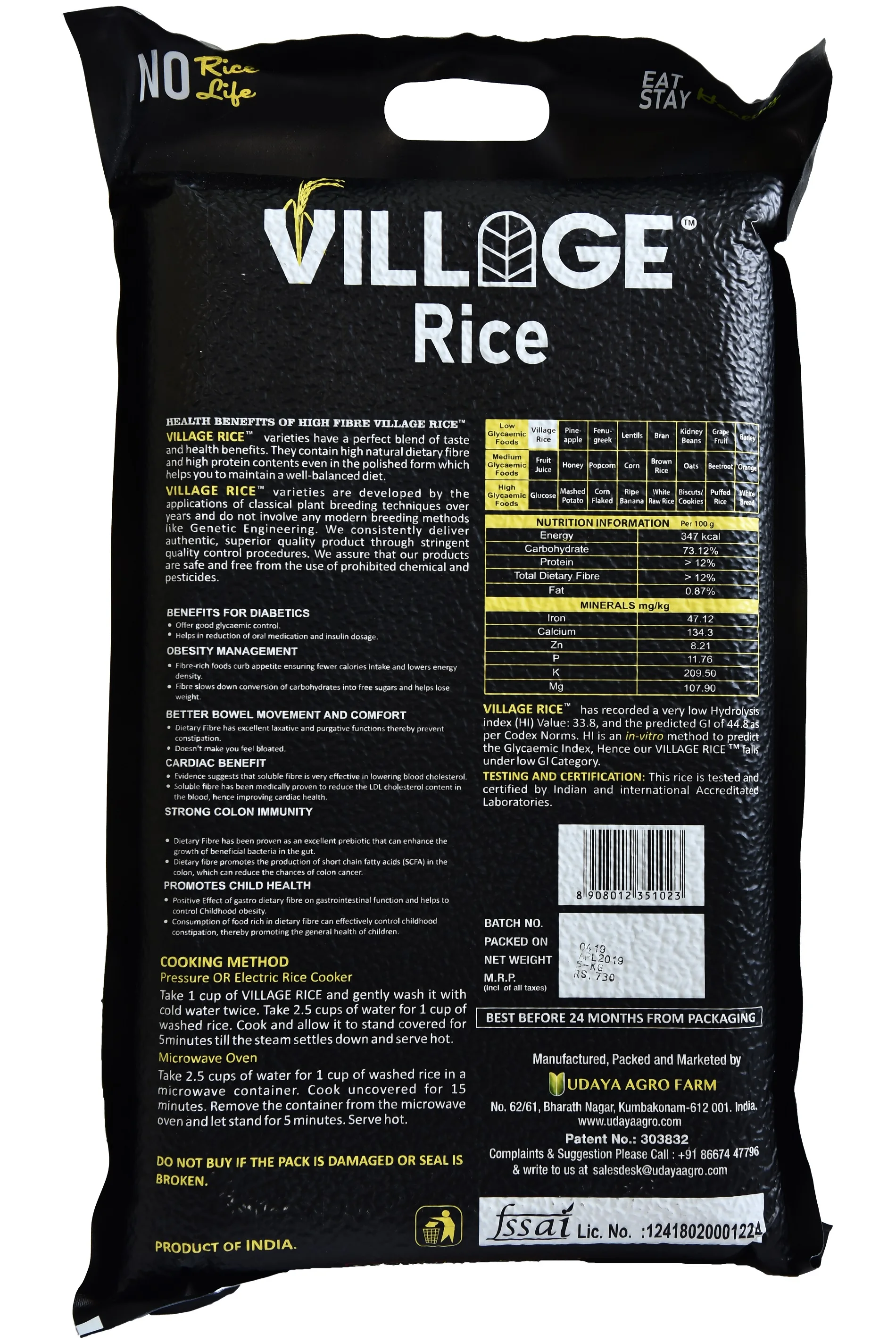
Organic Low Glyceamic Index Diabetic Rice Manufactured In India 