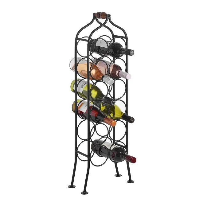 Manufacturer Bottle Design Wine Rack Holder 6 Bottle Hold Metal Aluminium Wall Decorative Bottle Design Wine Rack