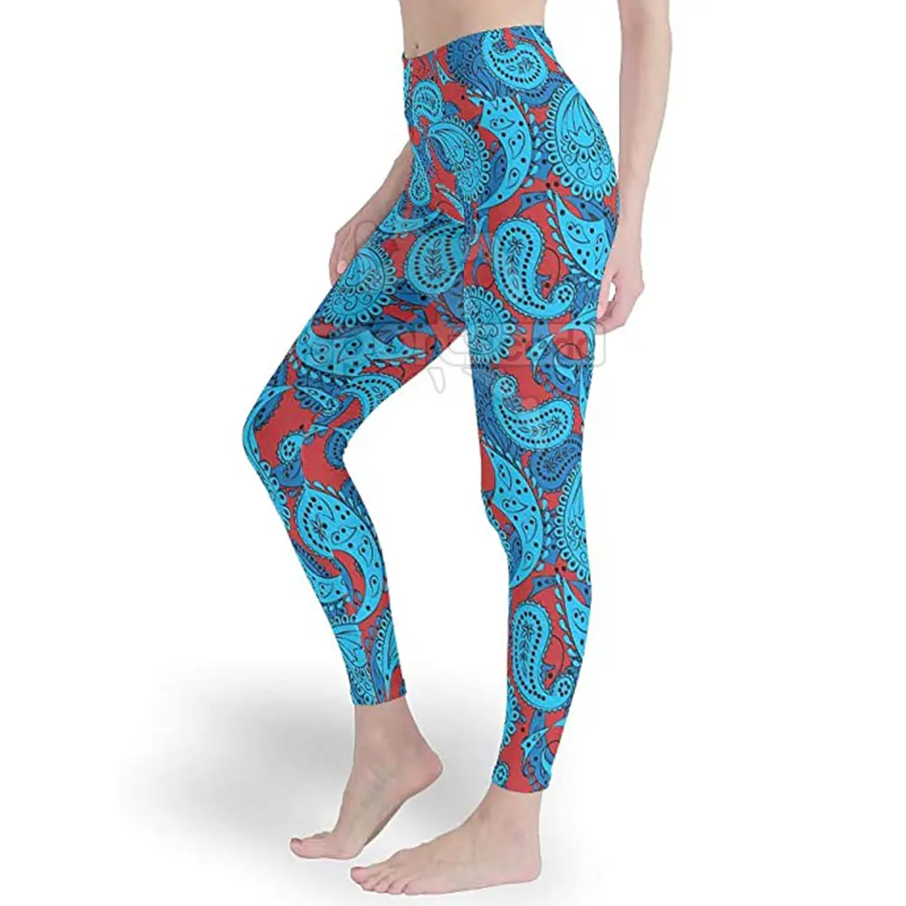 
Women High Waist No Side Seam Sublimation Print Yoga Pants Fitness Yoga Leggings 