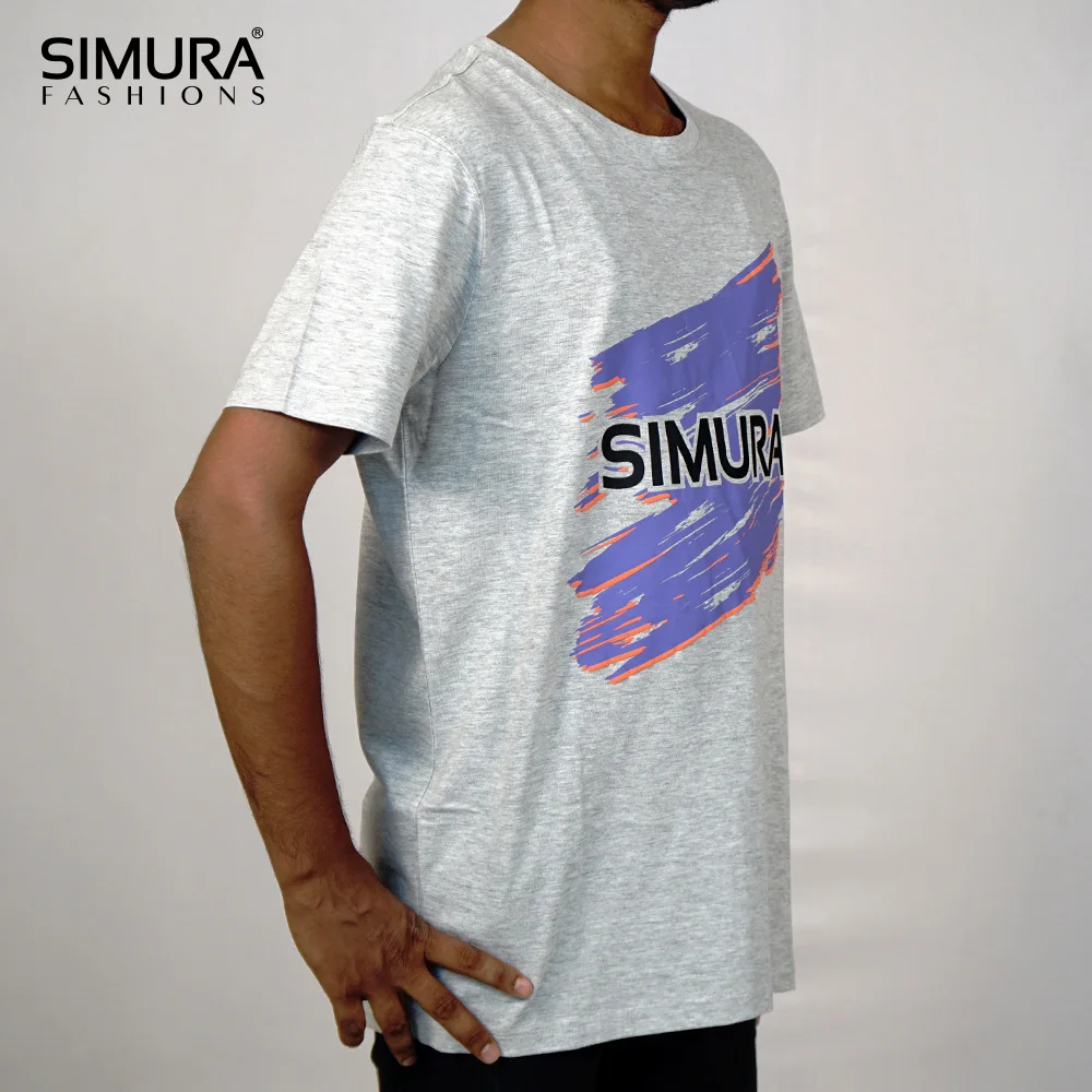 
Latest Design Slab Yarn Standard Quality Dark Grey Cotton Comfort Custom Design Casual Wear T Shirts 