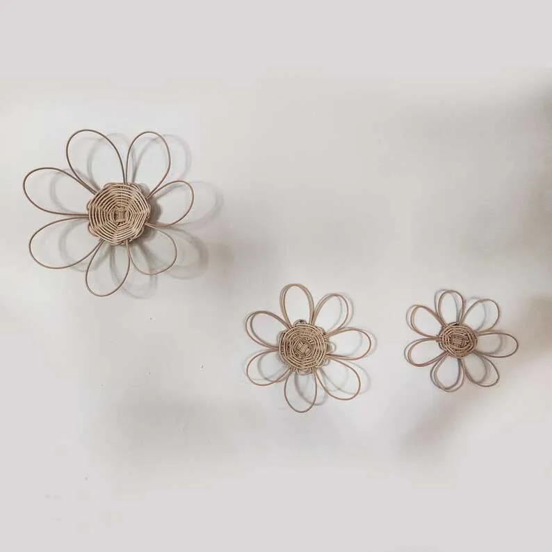 Rattan Flower Wall Hanging for Home Decor