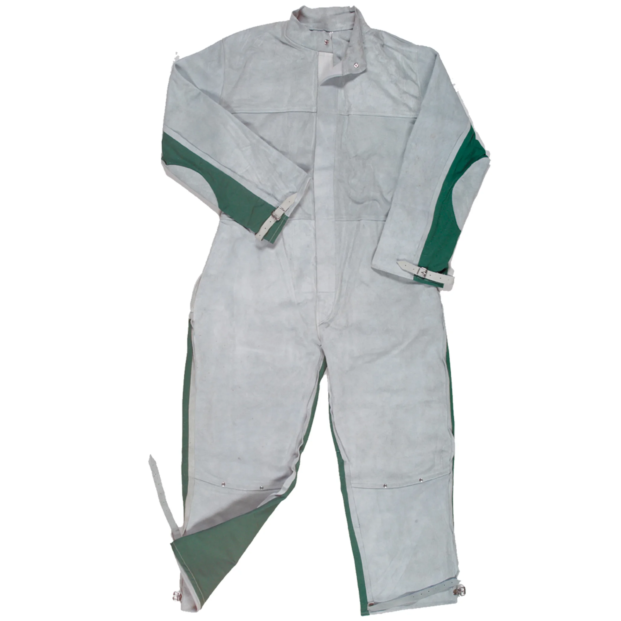 LEATHER FRONTED SAND BLASTING SUIT COVERALLS Comfortable breathable cotton back