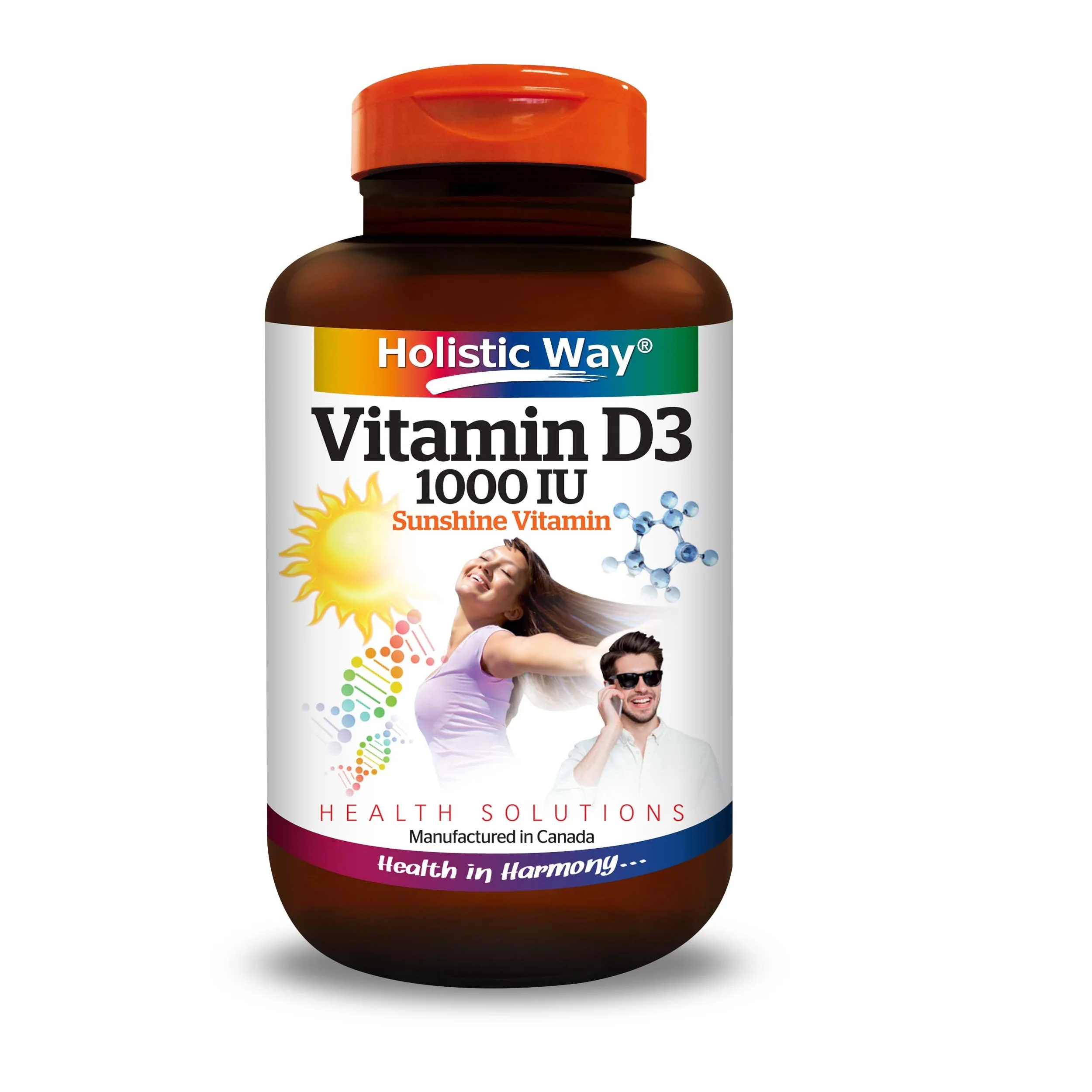 Комплексный способ витамина D3 1000IU (100 таблеток) поддерживает нормальное развитие и поддержку костей и зубов