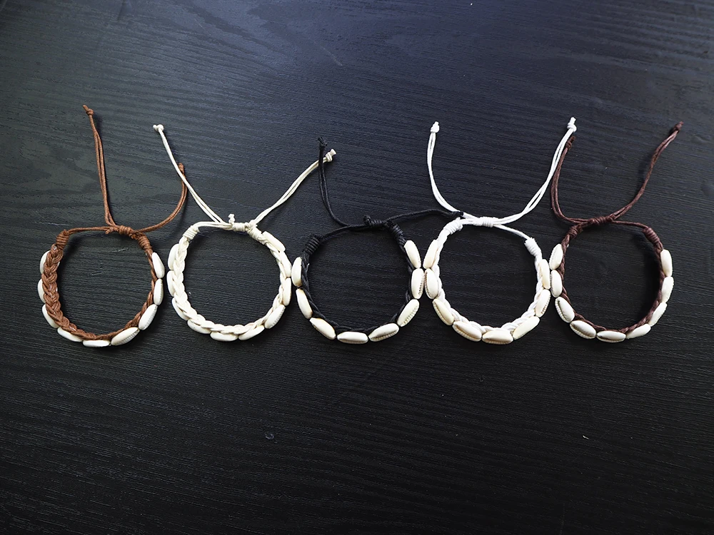 Wholesale Fashion Handmade Unique Mop Seashell Cotton Friendship Adjustable Bracelet