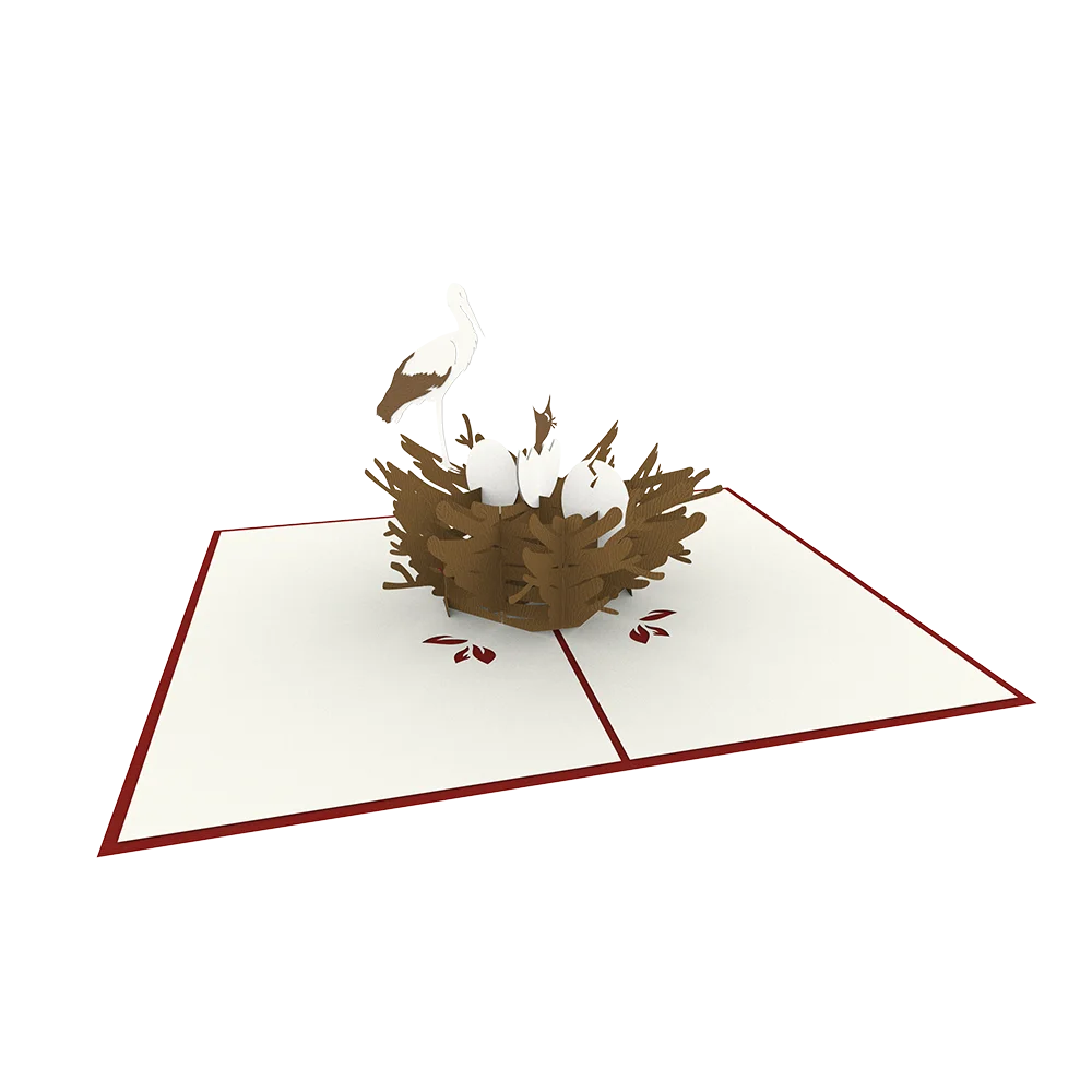 Stork & the Nest Love Animal 3D Pop up greeting cards Wholesale  Vietnam Handmade, Laser Cutting, customized design
