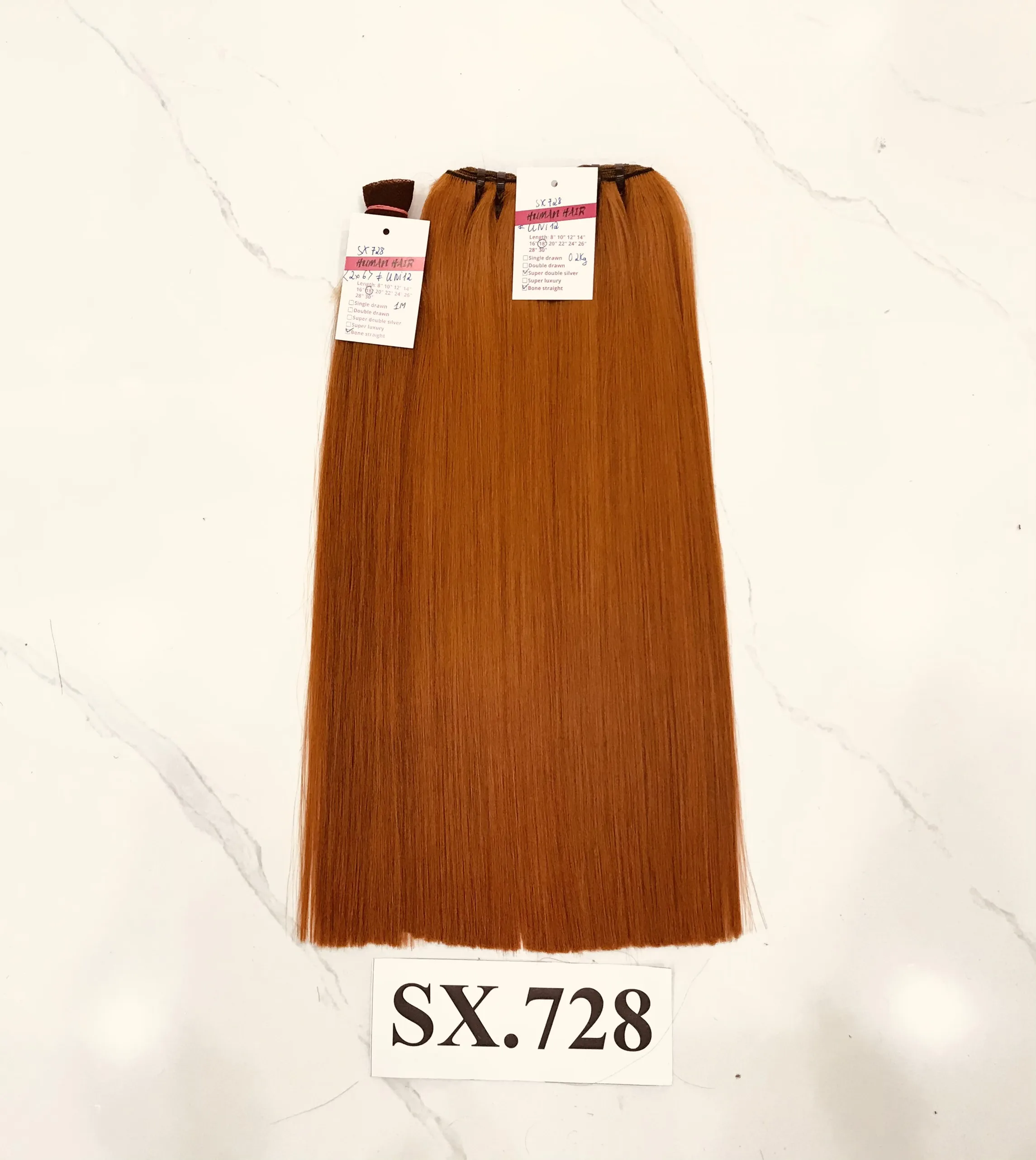 Оптовая продажа прямые волосы в пучках с оранжевыми косточками 100% необработанные человеческие для плетения