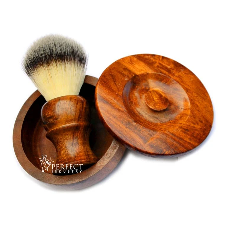 Perfect Industry 2023 most selling wood shaving brush & bowl set custom logo best grooming shaving bowl & brush kit