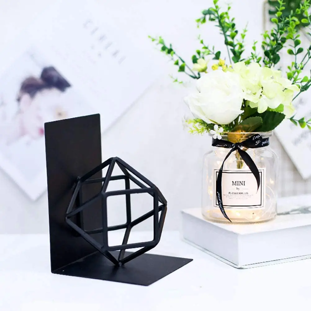 Black Steel Cheap Wholesale Creative Bookends Book Decorative For Shelves