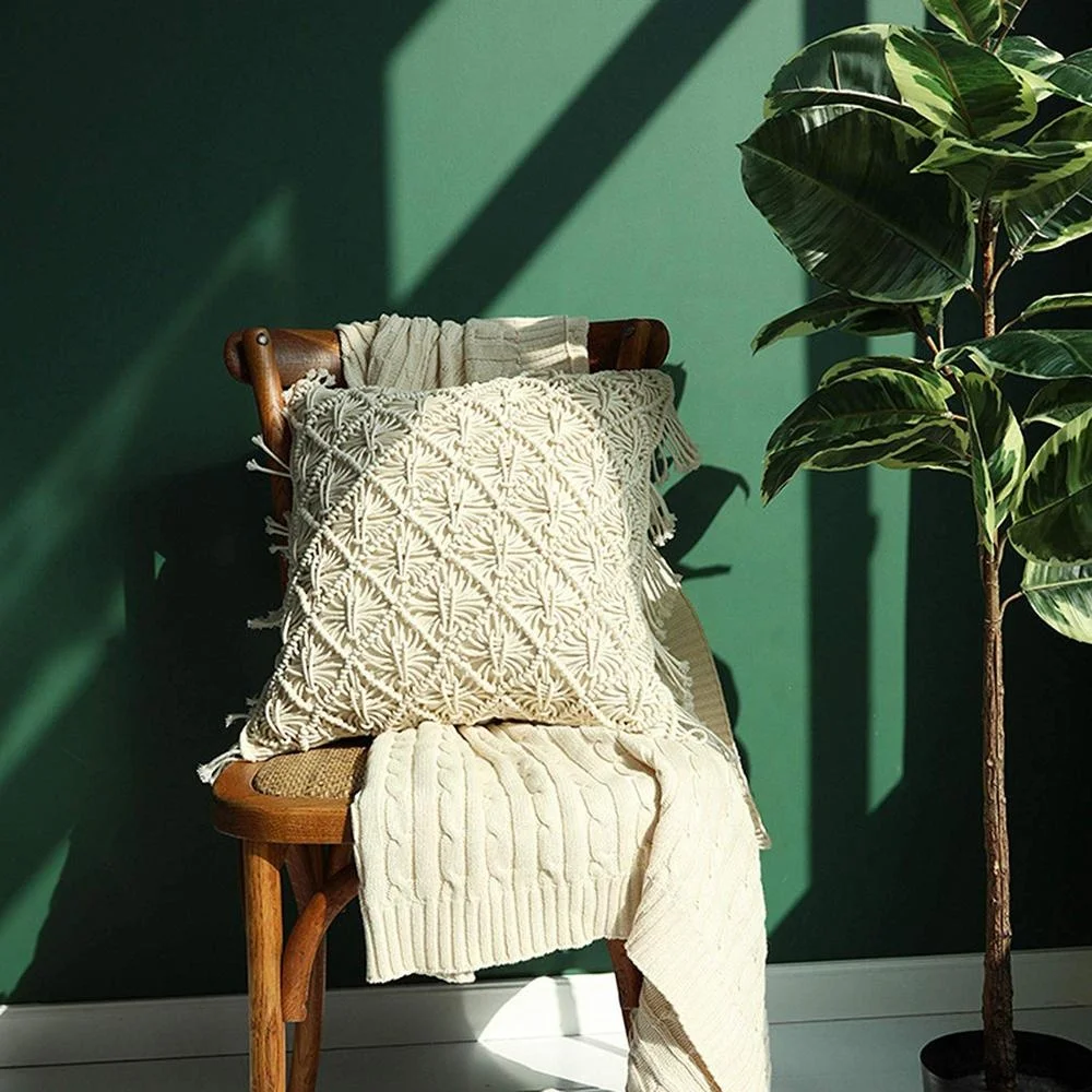 Beautiful Handmade Decorative Macrame Cushion Pillow Case from India