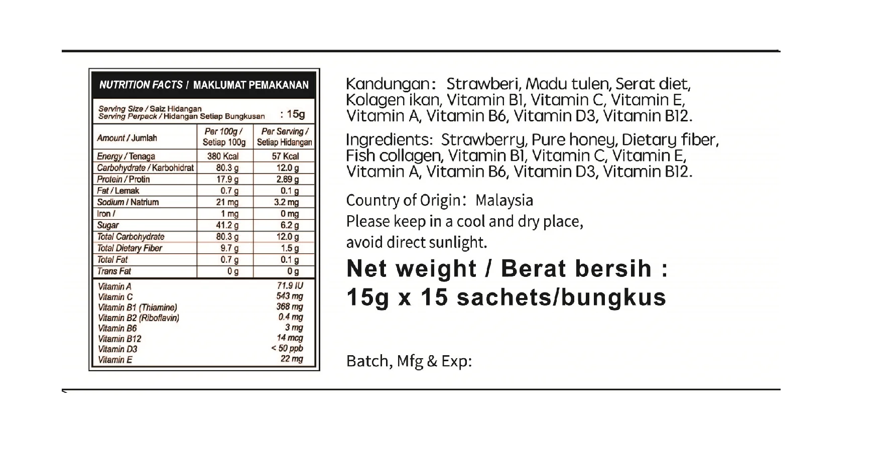 Healthy Beverage Strawberry Collagen Beauty Drink