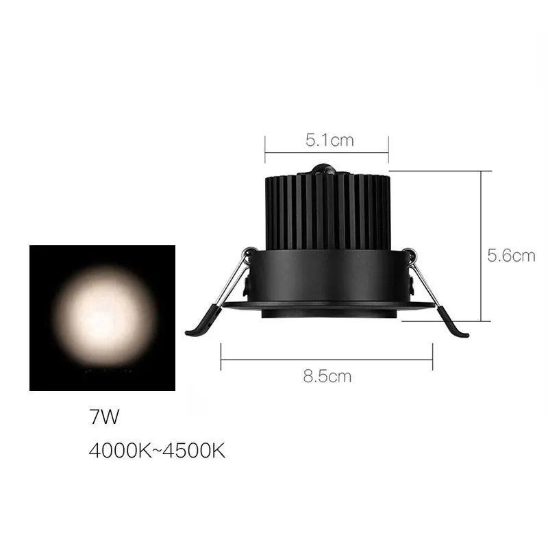 
Remote control Anti glare dimmable focusable adjustable 7W 9W 12W LED down light for hotel Restaurant lighting 