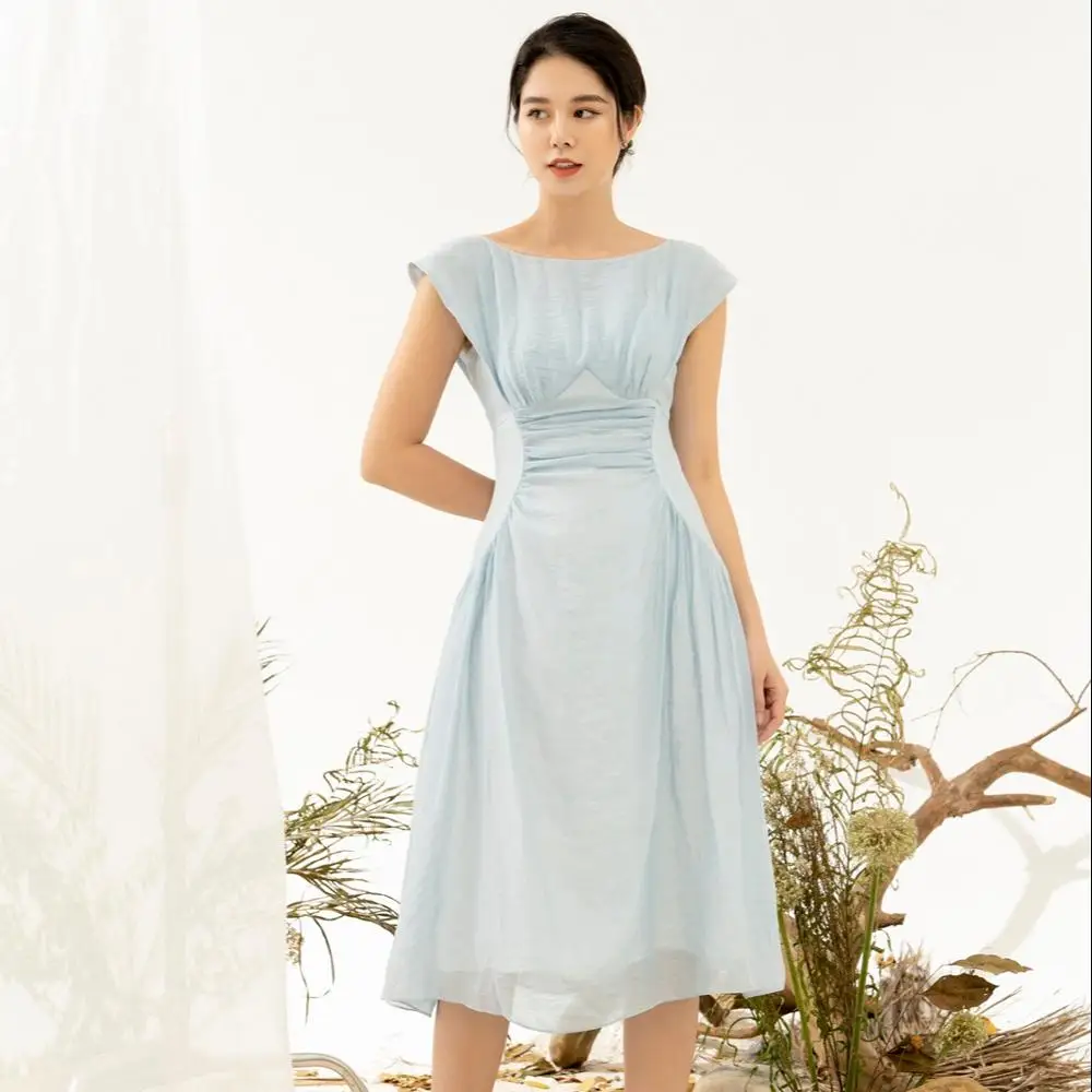 
Лидер продаж, джинсовое платье из бамбукового волокна для женщин, летнее шифоновое платье для мамы и меня 