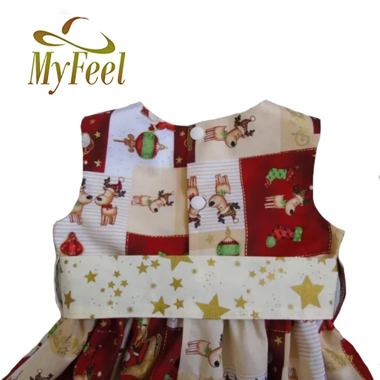 Рождественское платье для девочек с оленем и Сантой Рождественская одежда праздничная праздничное детское