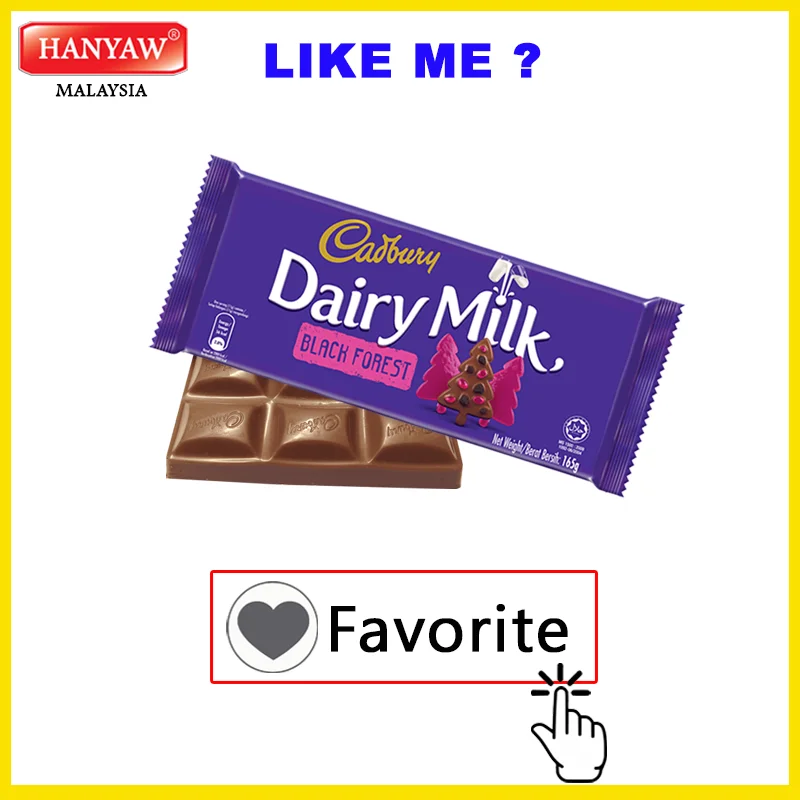 [Malaysia] Fast Shipping + Halal Certified Cadbury Dairy Milk Black Forest Choco Bar ( 6 Box X 12 Pcs x 165g/Ctn)