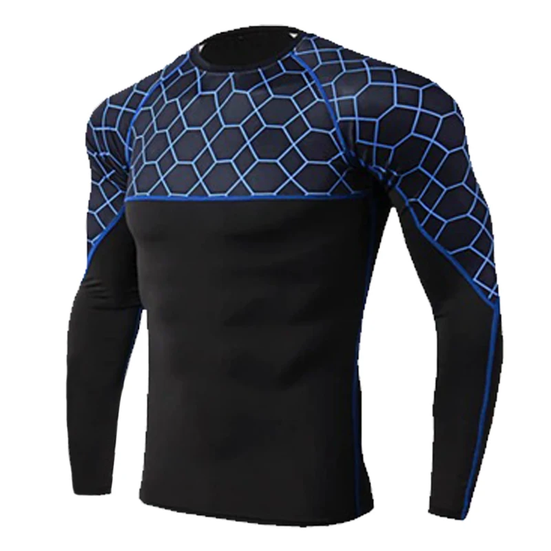  Мужская компрессионная рубашка 3D для тренировок быстросохнущая одежда фитнеса модная