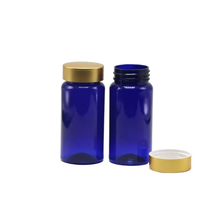 
Европейский склад, готов отправить синюю круглую фармацевтическую капсулу, бутылка 100 мл, пластиковая бутылка для лекарственных таблеток 
