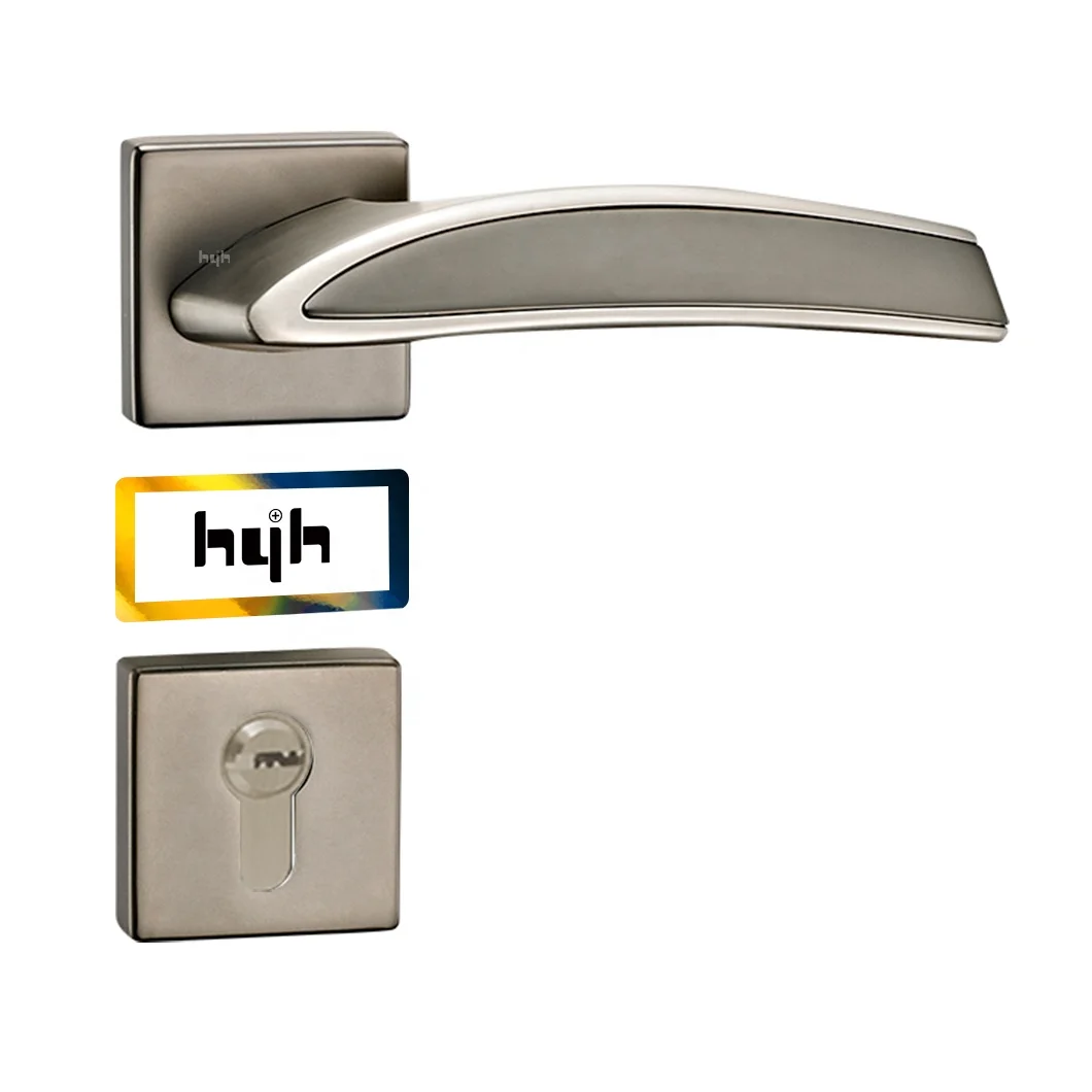 Guangdong-hyh Hardware Zinc Alloy Minimalist Interior Door Handle Lock For Continental Bedroom Door