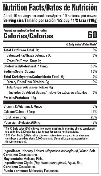 Prized for Delicate Flesh and Sweet Succulent Taste Wild Caught Norway Lobster Tail Meat Clusters