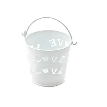  Ведро для цветов с ручкой Металлический горшок вырезами в форме сердца зеленый цвет железная ручка украшения дома и сада