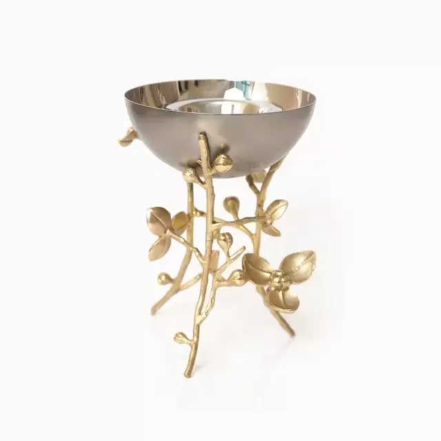 Newest design Incense Set of 3pcs for Home Tableware Bukhoor Dukhoor Burner decorative Gold Plated Metal Incense Burner