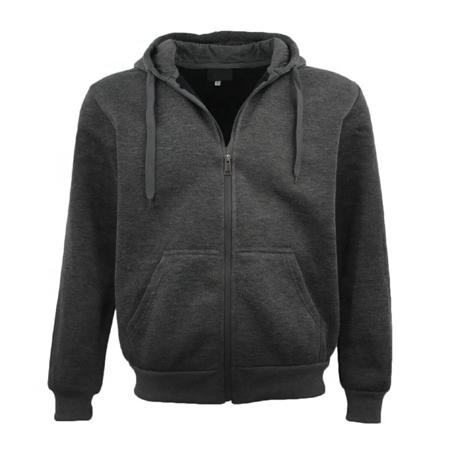 New Mens Hoodies Zip Up Hooded Fleece Zipper Top Plain Jacket Warm Coat Jumper