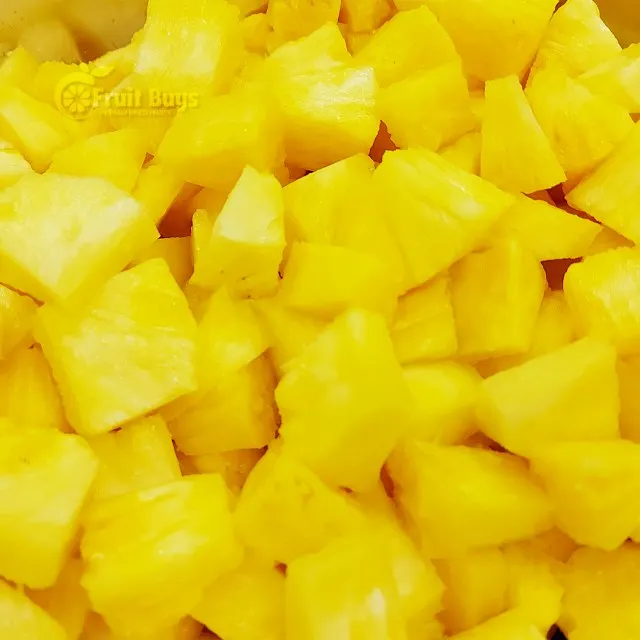 Хит продаж, замороженные фруктовые продукты, 2021 здоровая закуска, пищевая продукция для веганов в соответствии со стандартами Halal, замороженный ананас IQF