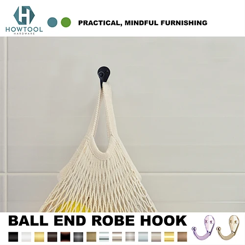 Wall Mounted Ball End Robe Coat& Hat Hook