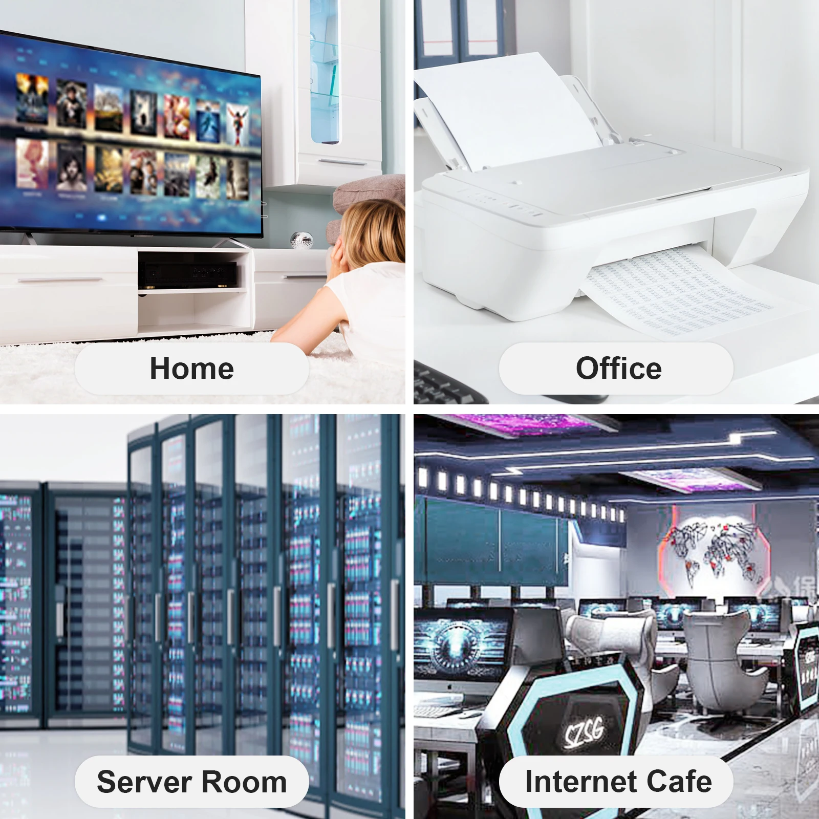 Cat7 Ethernet Cable Cat7 Internet Cable, Network Cable in Black, Solid Cat7 High-Speed Computer Wire with Rj45 connector