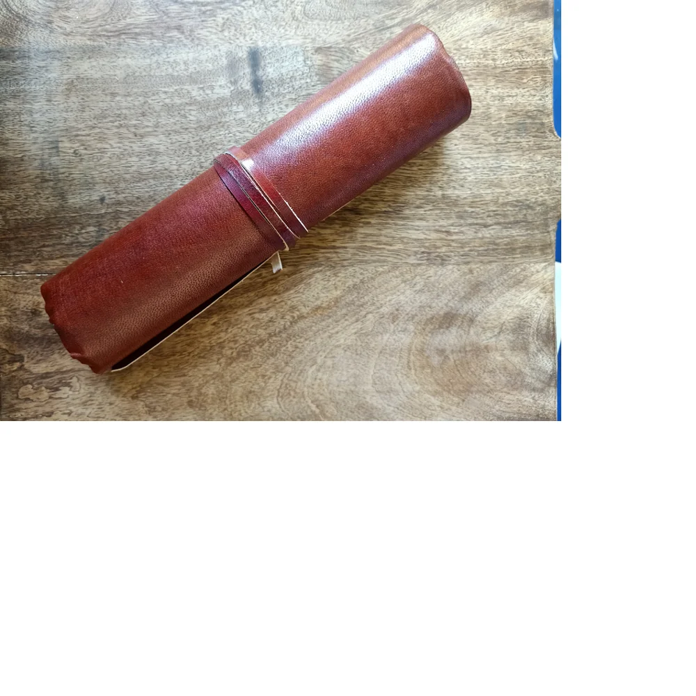 handmade leather scroll journals for writers, travelers, artisans, drawing and painting , journaling