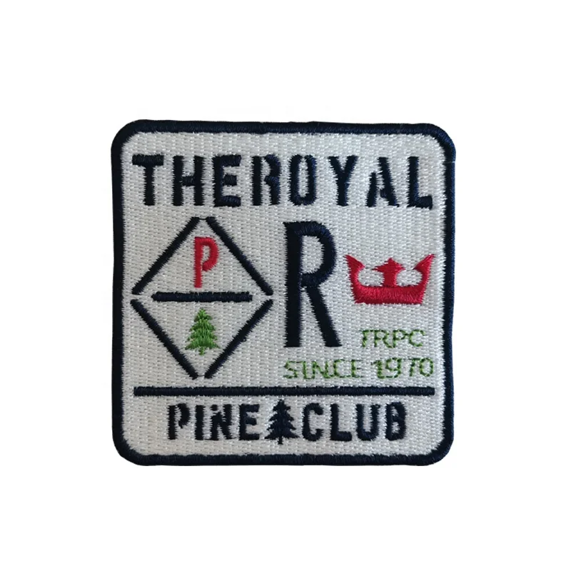 
hot sell on ETSY custom embroidery pine clue patch for jacket sew-on Embroidered logo patches for outerwear 
