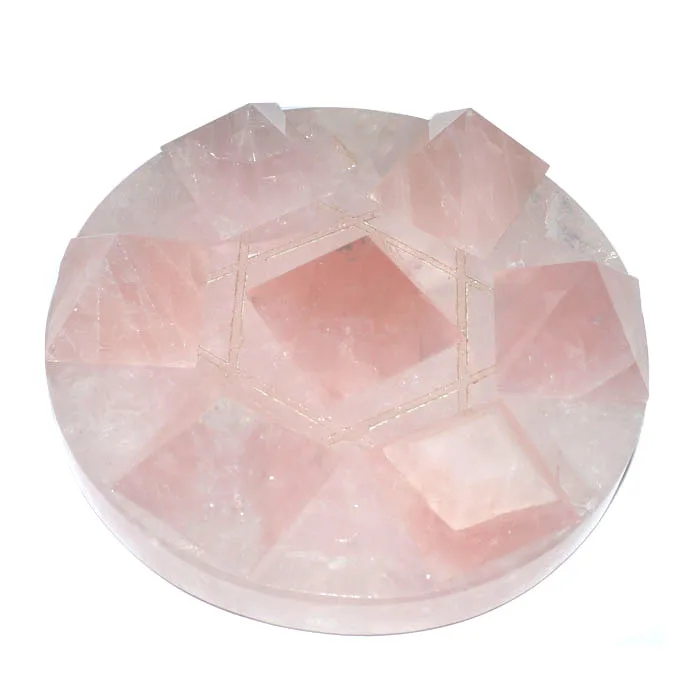 7 Rose Quartz Pyramids on Star David Rose Quartz Base buy online
