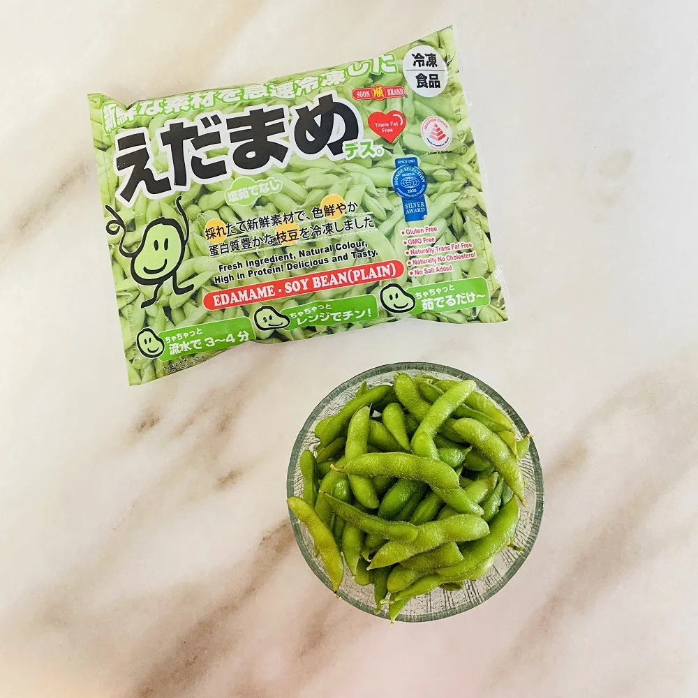 Свежие ингредиенты естественного цвета с высоким содержанием белка без глютена зеленая замороженная соевая брэнда Edamame (обычная)