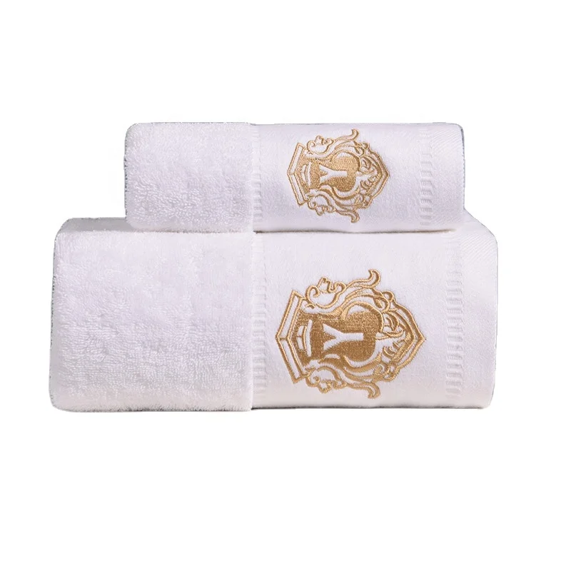 High Quality Towel Set 100% Cotton Microfiber Satin Embroidery Bath Towels For Hotel SPA