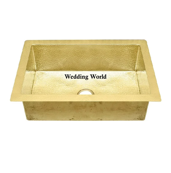 Copper Hammered Kitchen Sink Home Hotel Restaurant Fancy Kitchen Ware Basin Customized Shape Wholesale Copper Sink