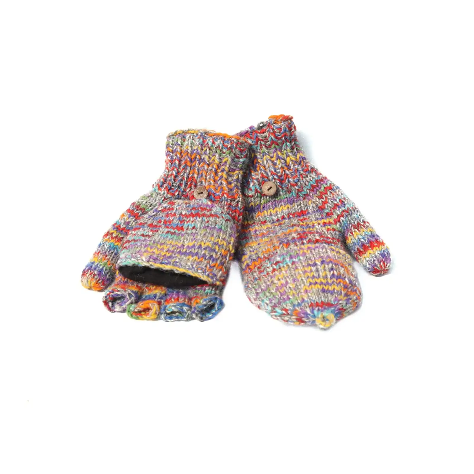 Woolen  Hunter  Gloves Mitten Folding  with button warm 100% wool