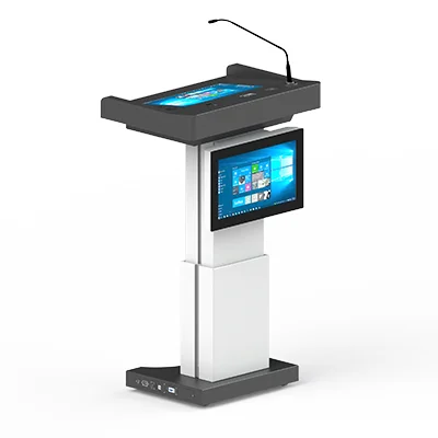 Digital Podium, Lectern for Conference Halls - Smart Podium DL22A-M - with Remotely Controlled Height Adjustment 1920*1080 Gray