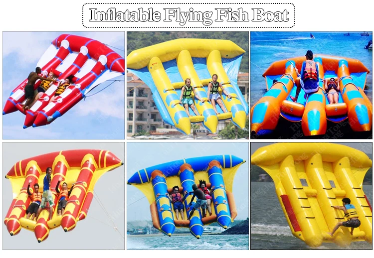 6 Person Pvc Air Boats Inflatable Towable Water Flying Fishing Tube Boat