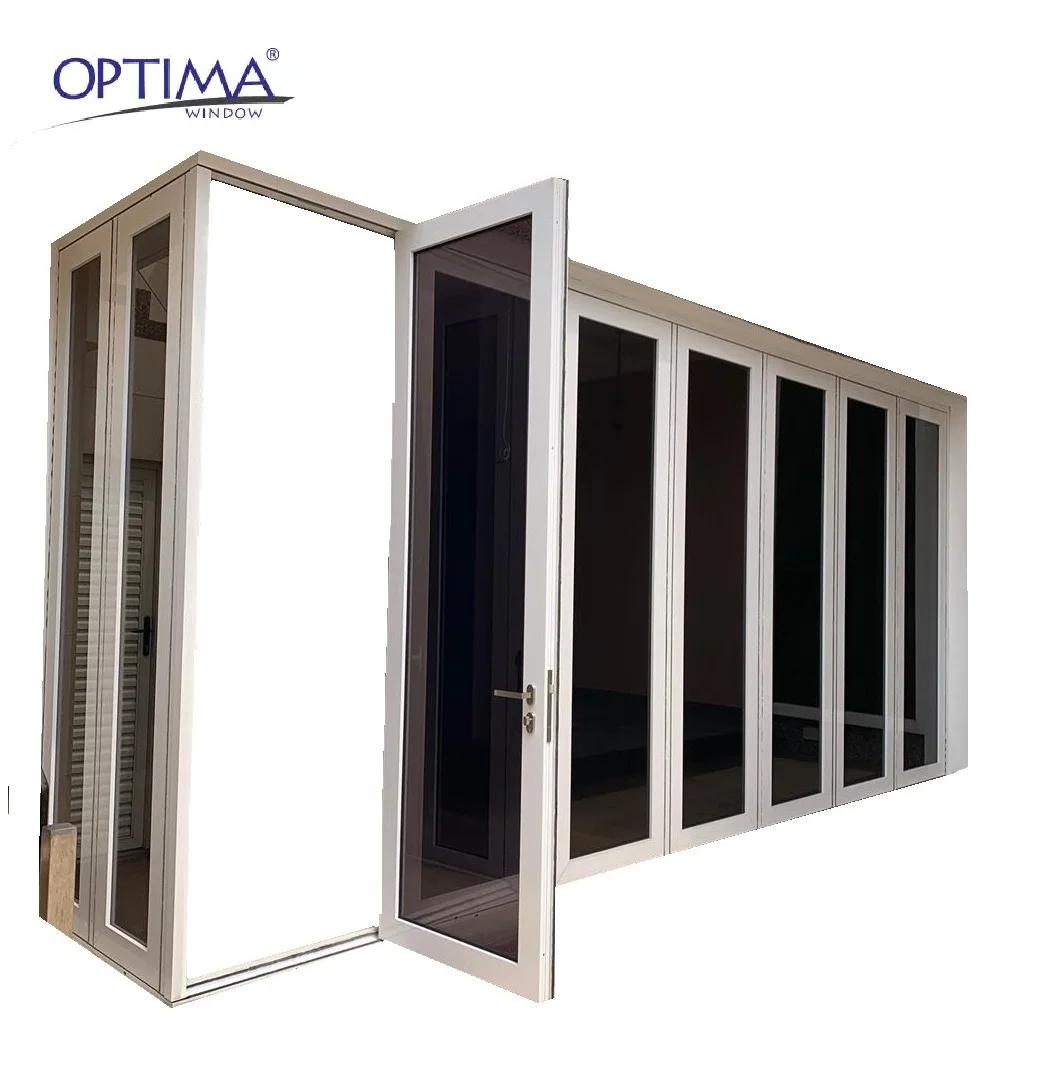 
Glass panel aluminum folding door/ bifold door OEM ODM Manufacture in Malaysia High Quality 