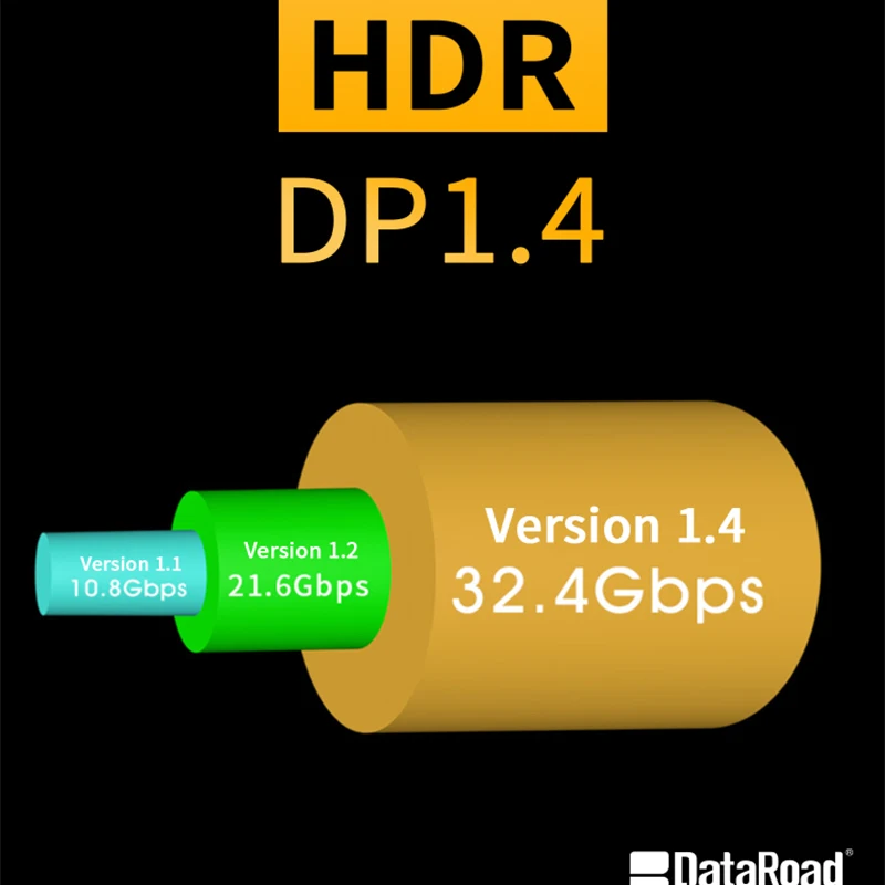  1.8M 6FT 8K Gold Plated DisplayPort DP to HDMI Adapter Cable Cord Display Port Male To HDTV Converter