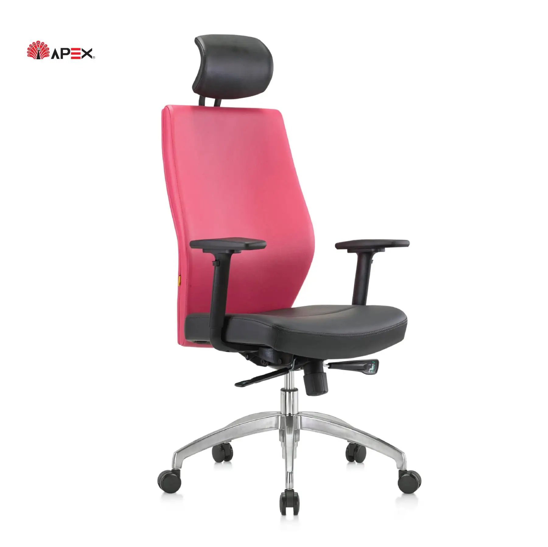 Apex Office Furniture Rico Series High Quality Round Swivel Height Adjustable Genuine Leather Office Chair
