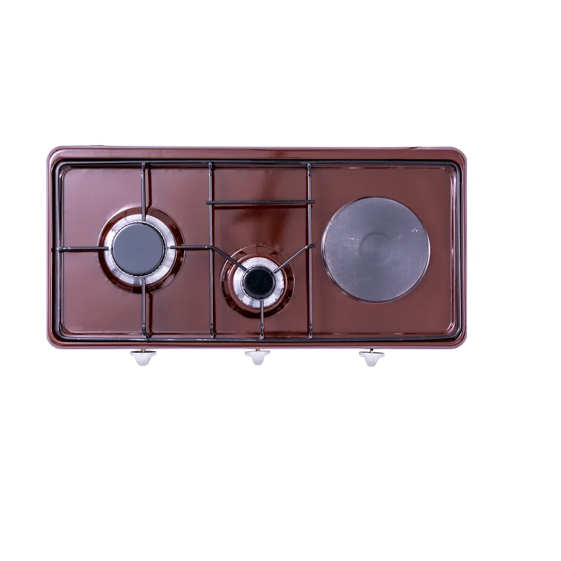 2+1 Multicooker Gas+Electric Tabletop Stove Classical Glass Burner Enamel WLWCTROSTATIC Powder Coating Household Hotel Use LPG